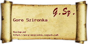 Gore Szironka névjegykártya